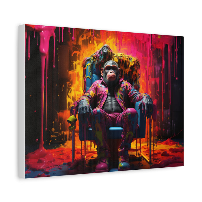 Matte Canvas, Stretched, 1.25" Chimp 3D Pop Art 1