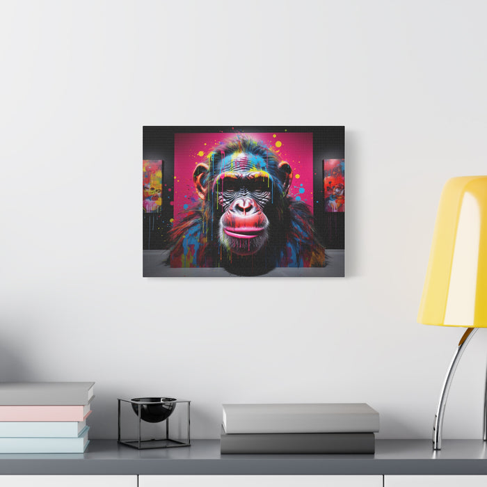 Matte Canvas, Stretched, 1.25" Chimp 3D Pop Art 2