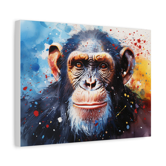Matte Canvas, Stretched, 1.25" Chimp Splatter Pattern 1