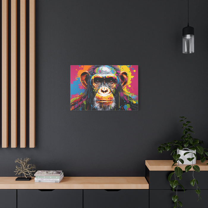 Matte Canvas, Stretched, 1.25" Chimp 3D Pop Art 4 Large