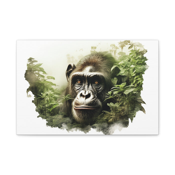 Matte Canvas, Stretched, 1.25" Chimp Jungle Double Exposure 2