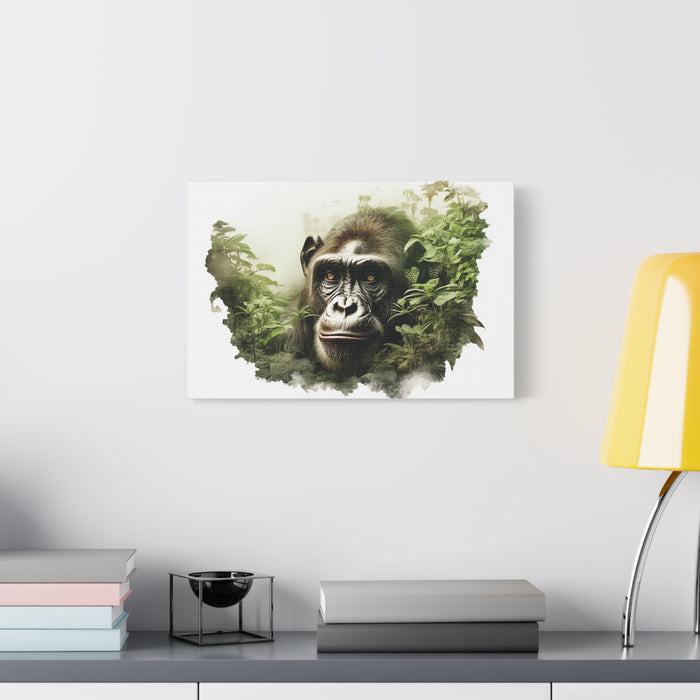 Matte Canvas, Stretched, 1.25" Chimp Jungle Double Exposure 2