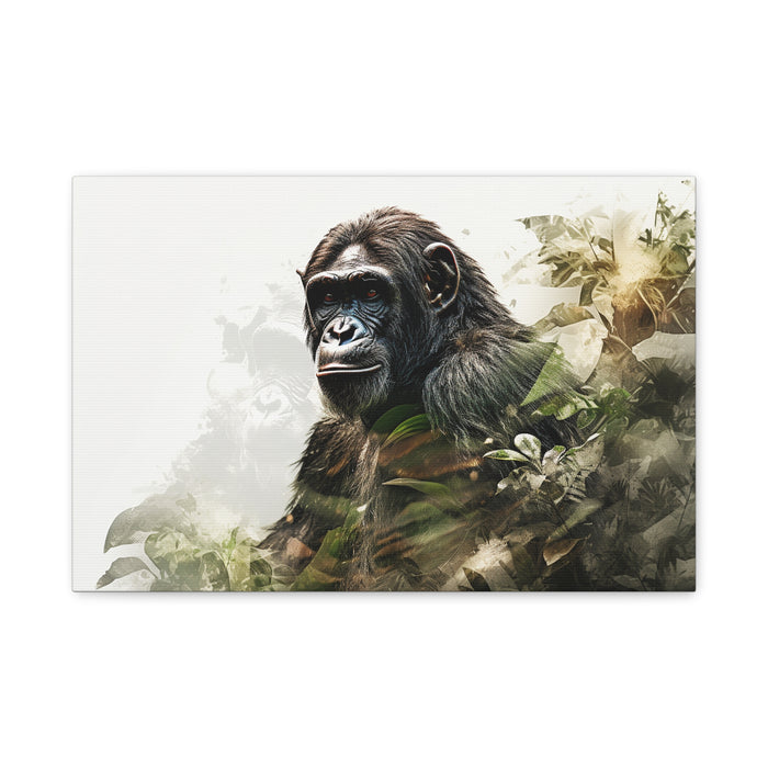 Matte Canvas, Stretched, 1.25" Chimp Jungle Double Exposure 5