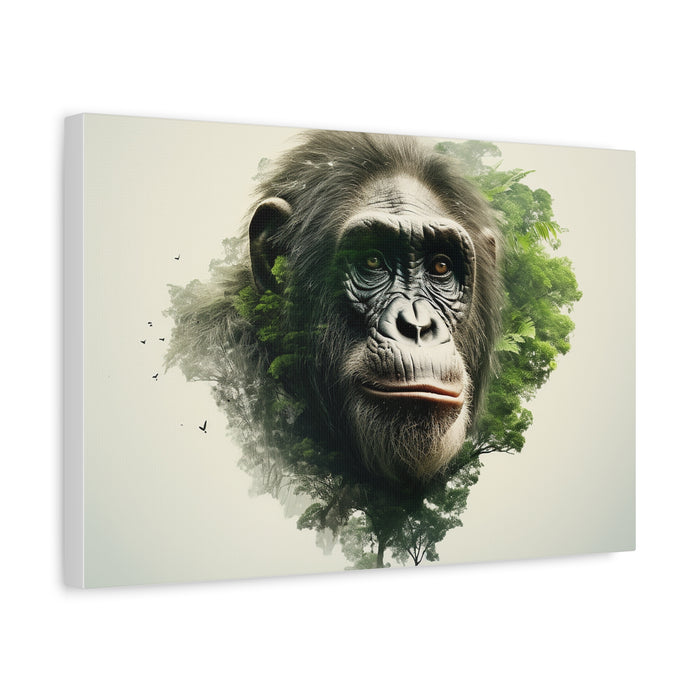 Matte Canvas, Stretched, 1.25" Chimp Jungle Double Exposure 3