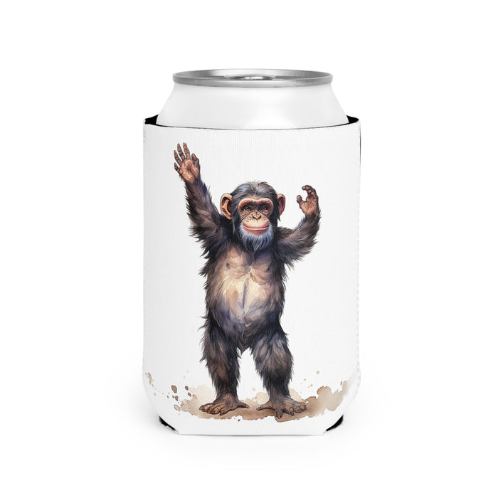 Can Cooler Sleeve Chimp Waving with Logo