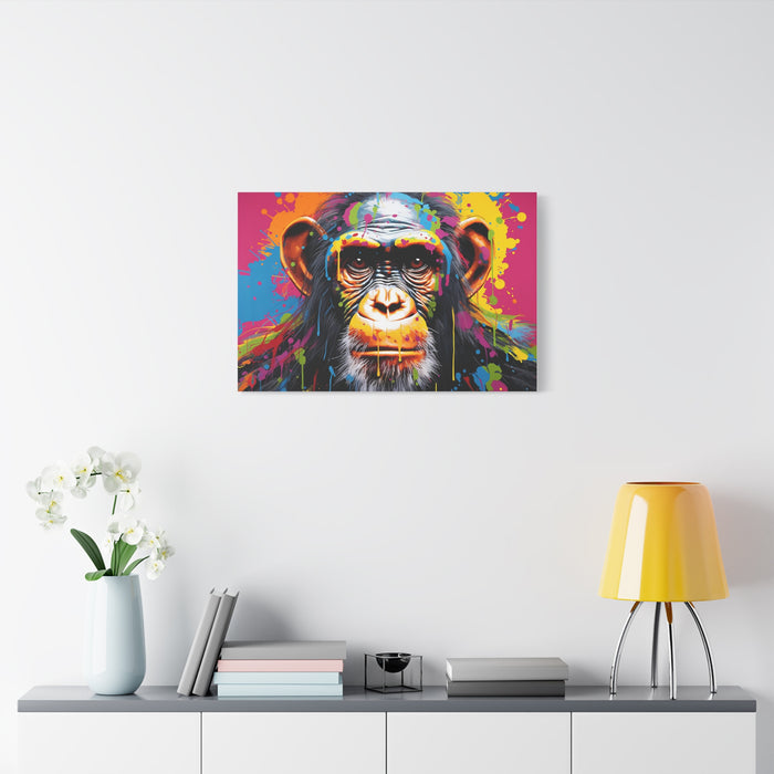 Matte Canvas, Stretched, 1.25" Chimp 3D Pop Art 4 Large