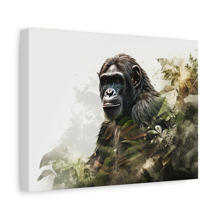 Matte Canvas, Stretched, 1.25" Chimp Jungle Double Exposure 5