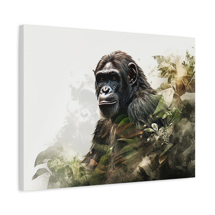 Matte Canvas, Stretched, 1.25" Chimp Jungle Double Exposure 5 Large