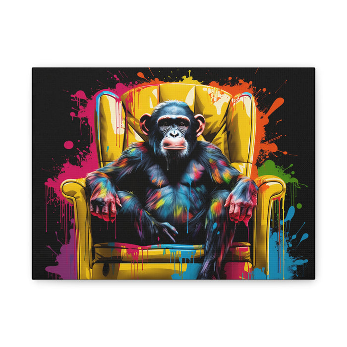 Matte Canvas, Stretched, 1.25" Chimp 3D Pop Art 4
