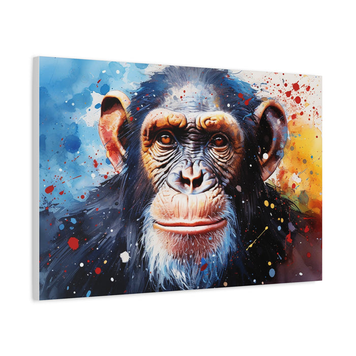 Matte Canvas, Stretched, 1.25" Chimp Splatter Pattern 1 Large