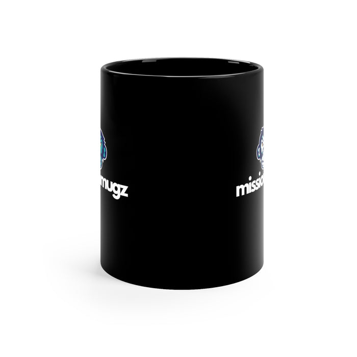 11oz Black Mug MissionMugz Logo