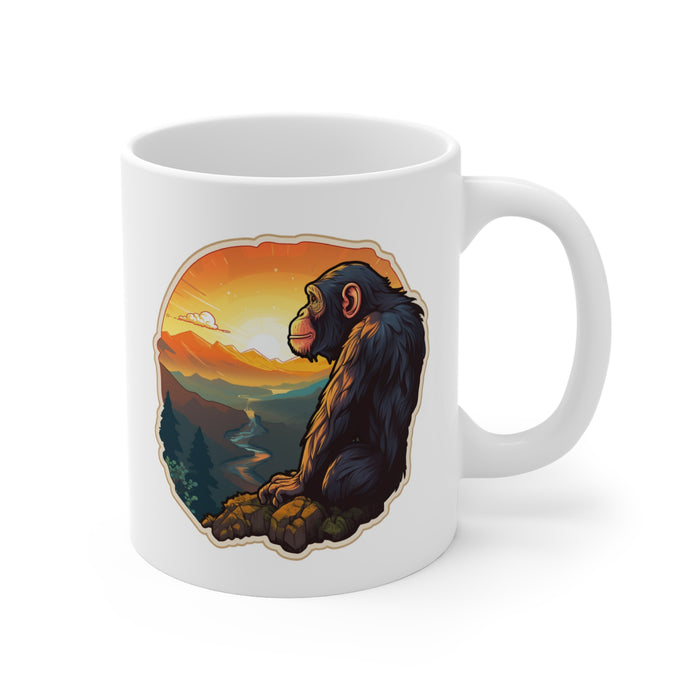 Mug 11oz White - Chimp Sunset Doodle 1