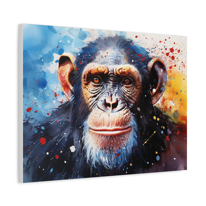 Matte Canvas, Stretched, 1.25" Chimp Splatter Pattern 1 Large