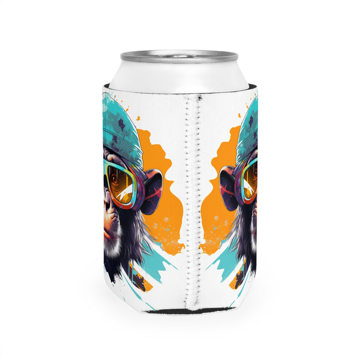 Can Cooler Sleeve Chimp Snowboarder